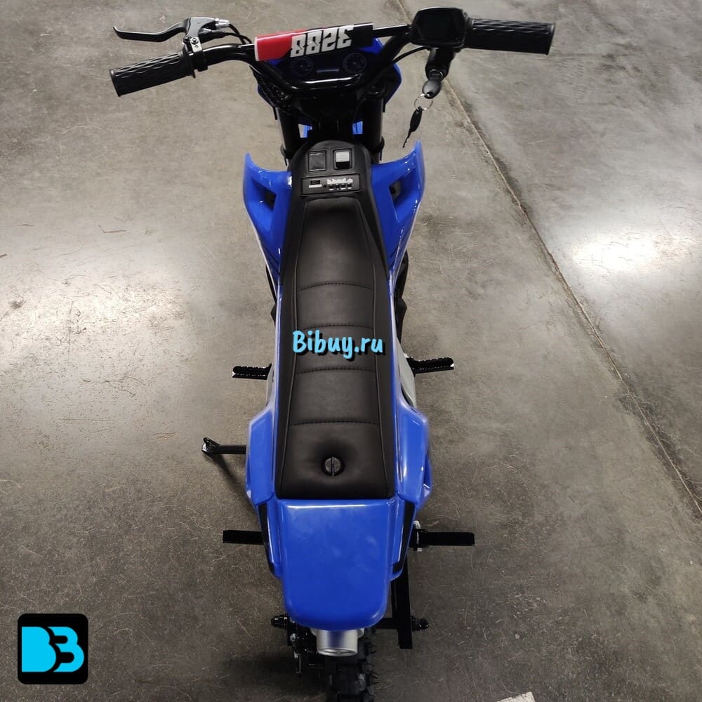 Детский скоростной мотоцикл E777KX синий, 18 км/ч, двухместный