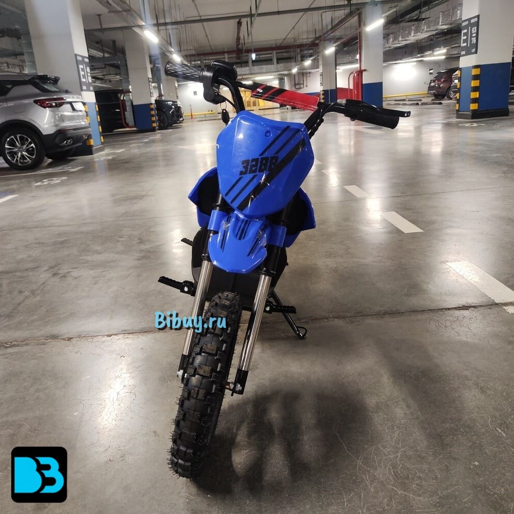 Детский скоростной мотоцикл E777KX синий, 18 км/ч, двухместный
