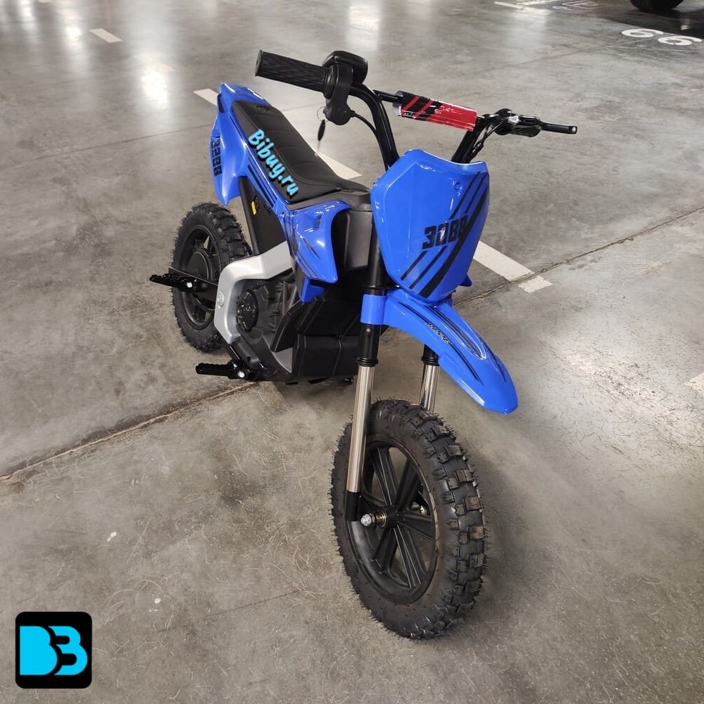 Детский скоростной мотоцикл E777KX синий, 18 км/ч, двухместный