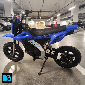 Детский скоростной мотоцикл E777KX синий, 18 км/ч, двухместный