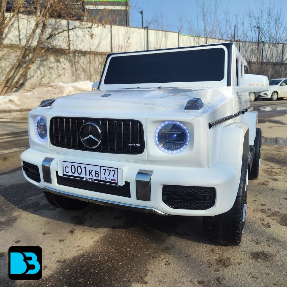 Электромобиль Mercedes-AMG G63 (G111GG) 24V белый, полный привод