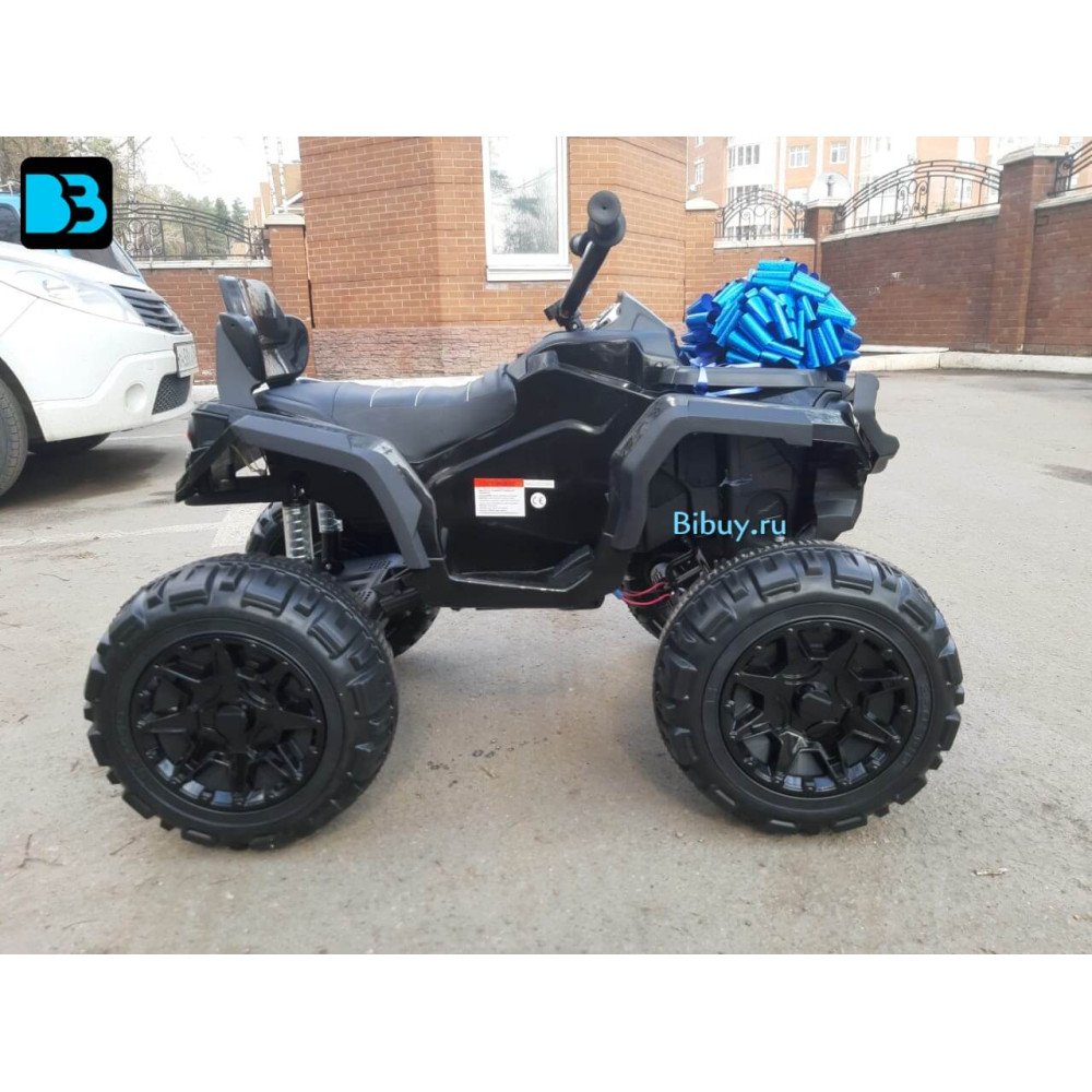 Детский квадроцикл Grizzly ATV 4WD Black 12V с пультом управления - BDM0906-4