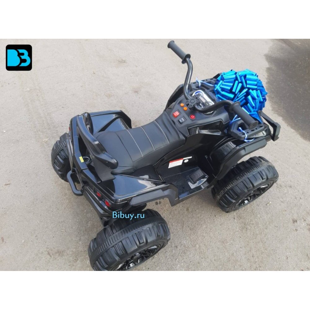 Детский квадроцикл Grizzly ATV 4WD Black 12V с пультом управления - BDM0906-4