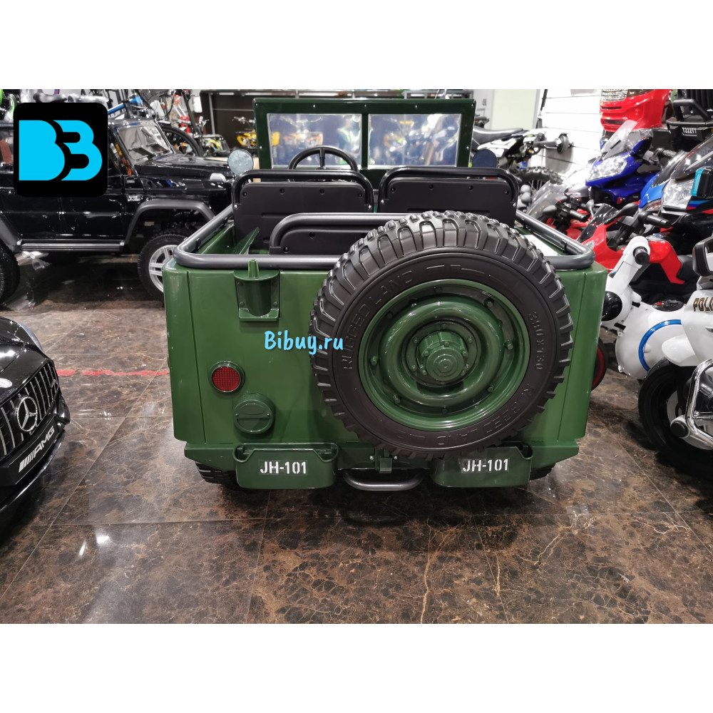 Детский электромобиль джип Jeep Willys 4137 Army green