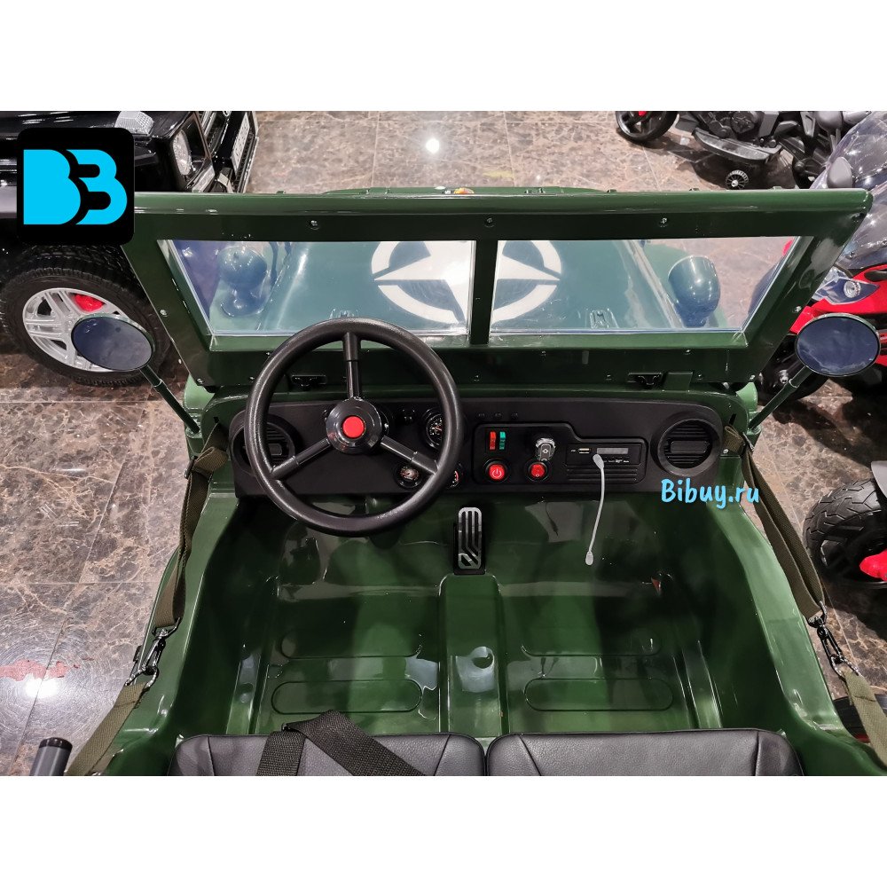 Детский электромобиль джип Jeep Willys 4137 Army green