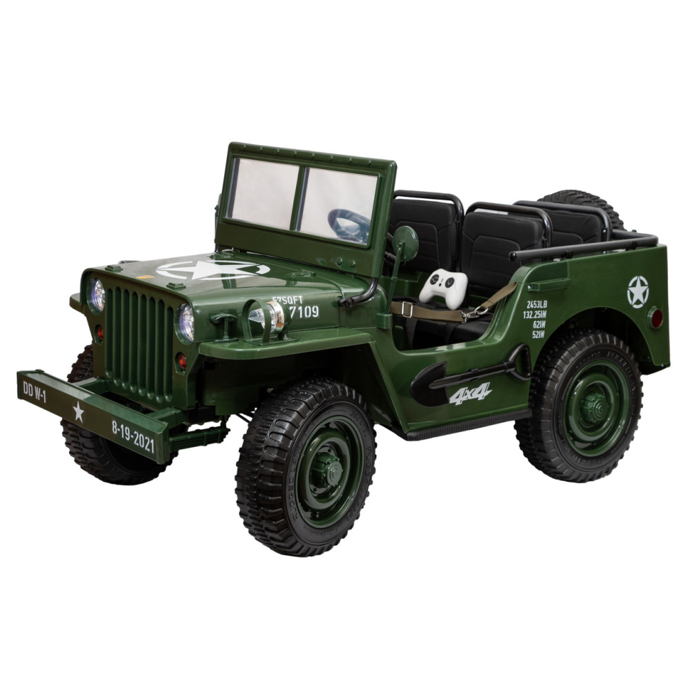 Детский электромобиль джип Jeep Willys 4137 Army green