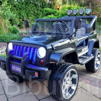 Детский электромобиль Black Jeep 4WD 12V - S2388