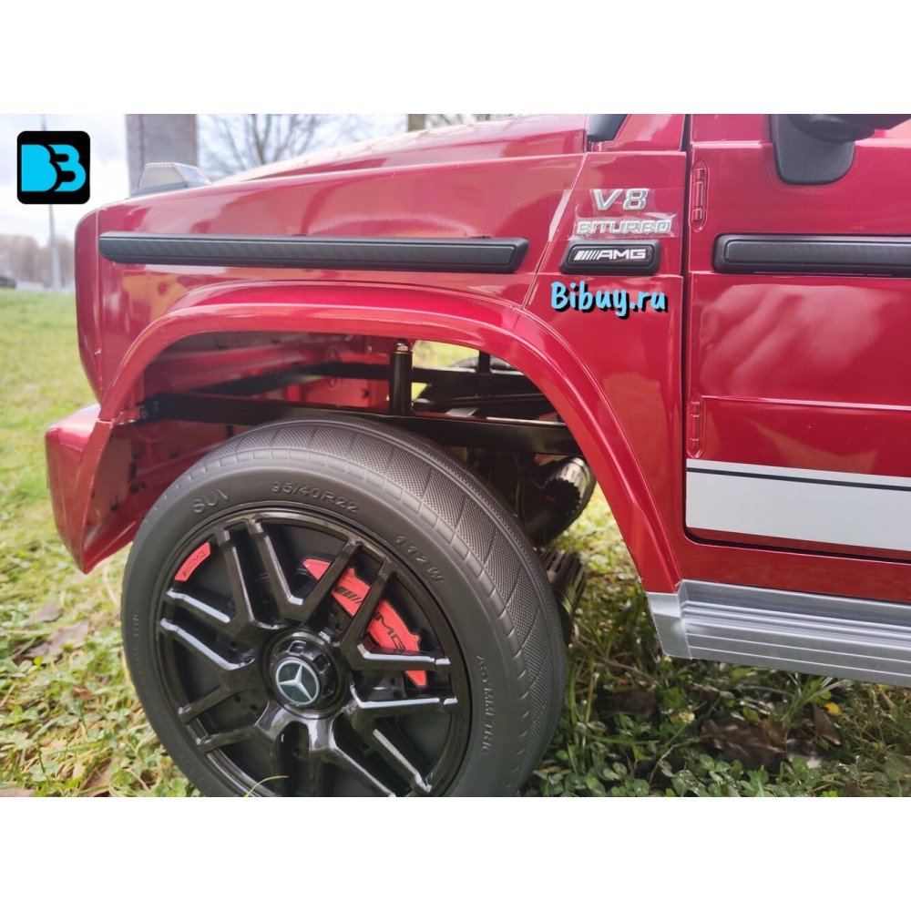Электромобиль джип Mercedes-Benz G63 (K999KK) вишневый глянец с пультом
