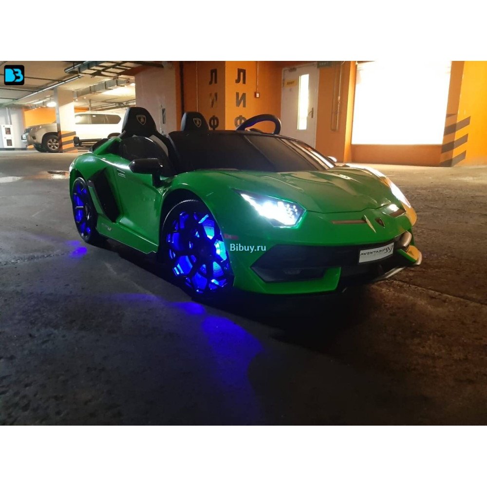 Электромобиль Lamborghini Aventador SVJ (A111MP) зеленый, с пультом