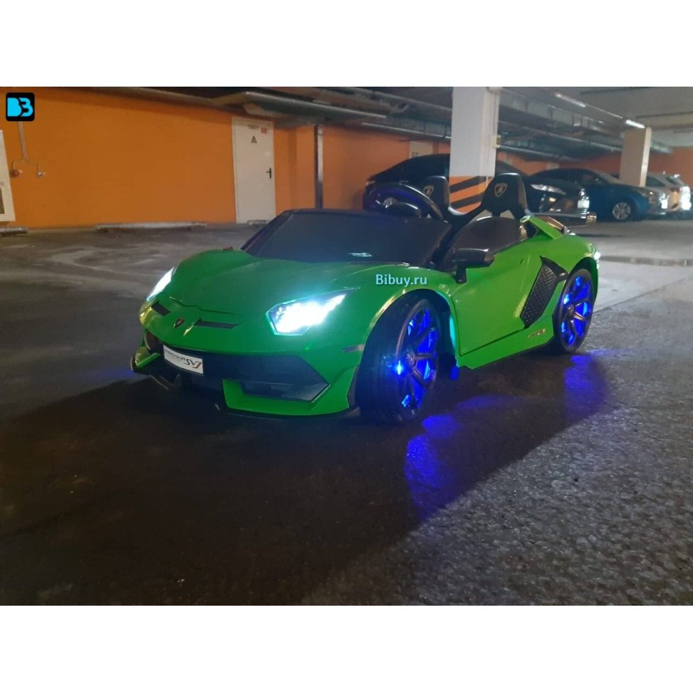 Электромобиль Lamborghini Aventador SVJ (A111MP) зеленый, с пультом