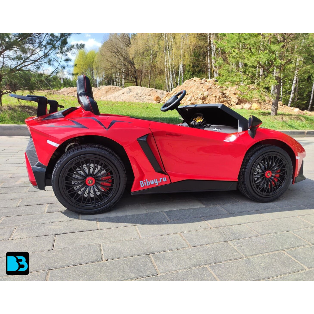 Детская машина Lamborghini Aventador SV (M777MM) красная, максимальная нагрузка 100 кг