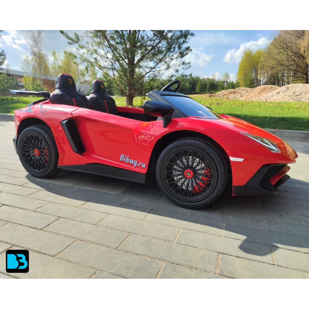 Детская машина Lamborghini Aventador SV (M777MM) красная, максимальная нагрузка 100 кг