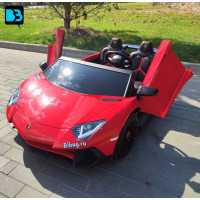 Детская машина Lamborghini Aventador SV (M777MM) красная, максимальная нагрузка 100 кг