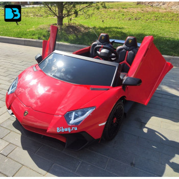 Детская машина Lamborghini Aventador SV (M777MM) красная, максимальная нагрузка 100 кг