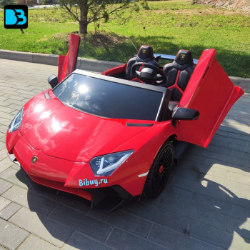 Детская машина Lamborghini Aventador SV (M777MM) красная, максимальная нагрузка 100 кг
