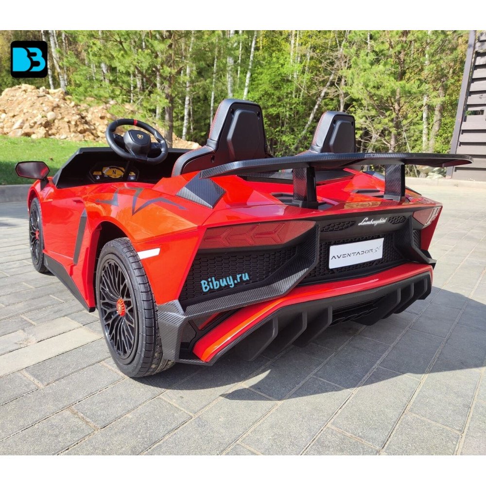 Детская машина Lamborghini Aventador SV (M777MM) красная, максимальная нагрузка 100 кг