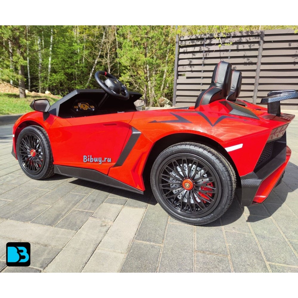 Детская машина Lamborghini Aventador SV (M777MM) красная, максимальная нагрузка 100 кг