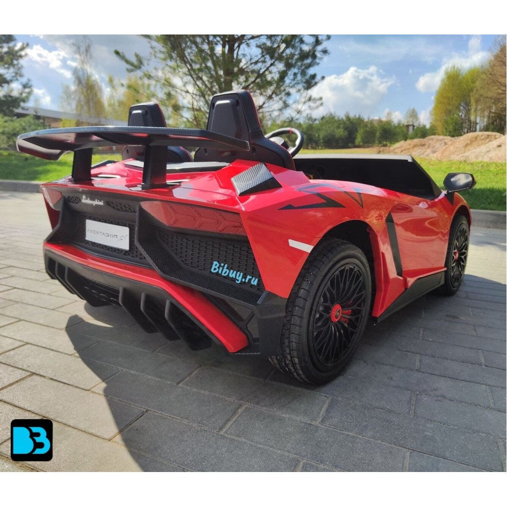 Детская машина Lamborghini Aventador SV (M777MM) красная, максимальная нагрузка 100 кг