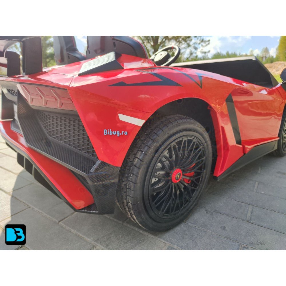 Детская машина Lamborghini Aventador SV (M777MM) красная, максимальная нагрузка 100 кг