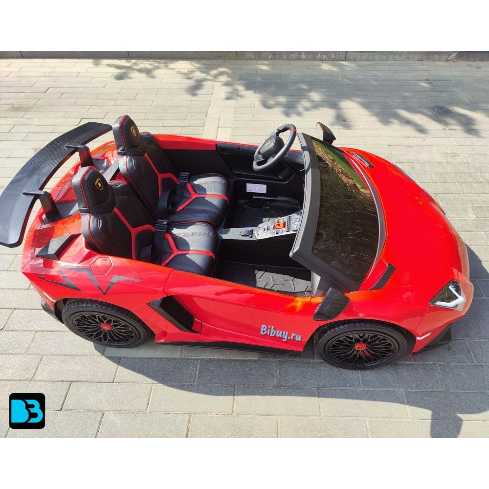 Детская машина Lamborghini Aventador SV (M777MM) красная, максимальная нагрузка 100 кг