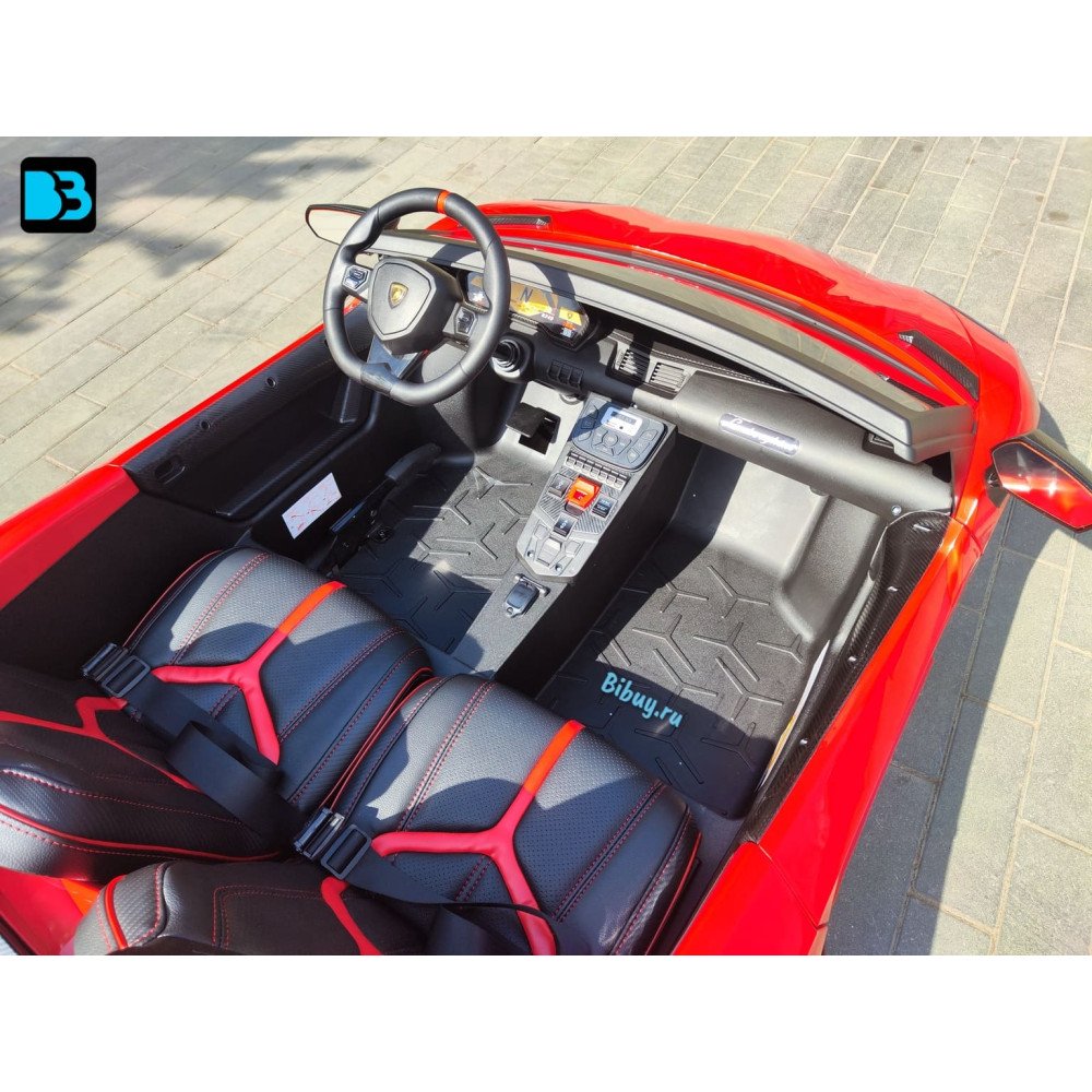 Детская машина Lamborghini Aventador SV (M777MM) красная, максимальная нагрузка 100 кг