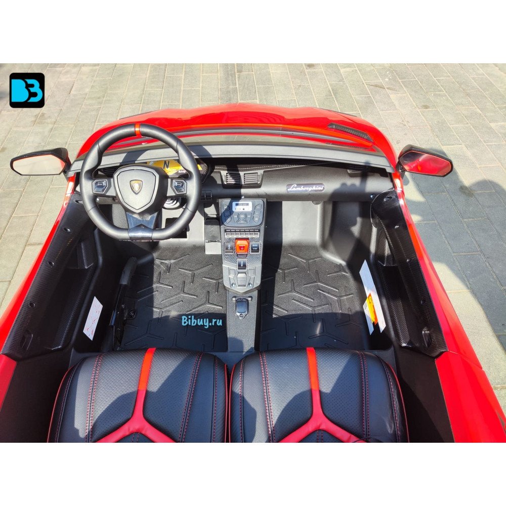 Детская машина Lamborghini Aventador SV (M777MM) красная, максимальная нагрузка 100 кг