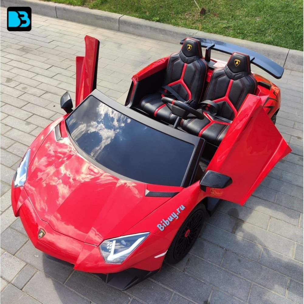 Детская машина Lamborghini Aventador SV (M777MM) красная, максимальная нагрузка 100 кг