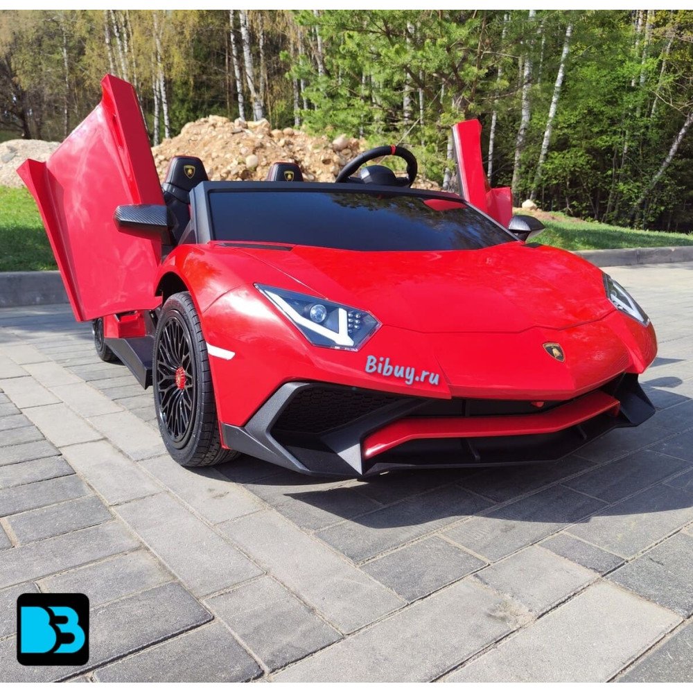 Детская машина Lamborghini Aventador SV (M777MM) красная, максимальная нагрузка 100 кг