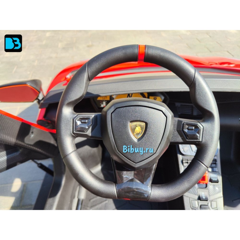 Детская машина Lamborghini Aventador SV (M777MM) красная, максимальная нагрузка 100 кг