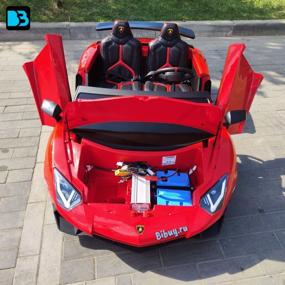 Детская машина Lamborghini Aventador SV (M777MM) красная, максимальная нагрузка 100 кг