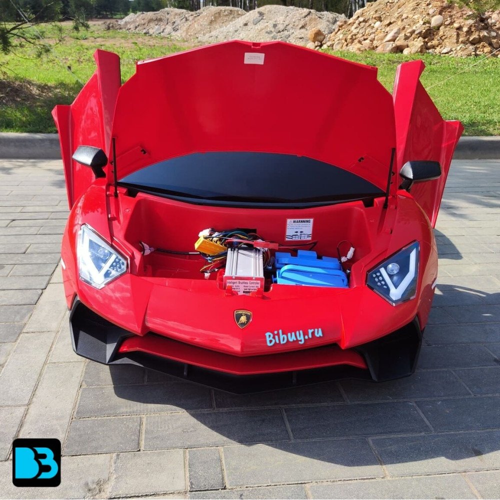 Детская машина Lamborghini Aventador SV (M777MM) красная, максимальная нагрузка 100 кг