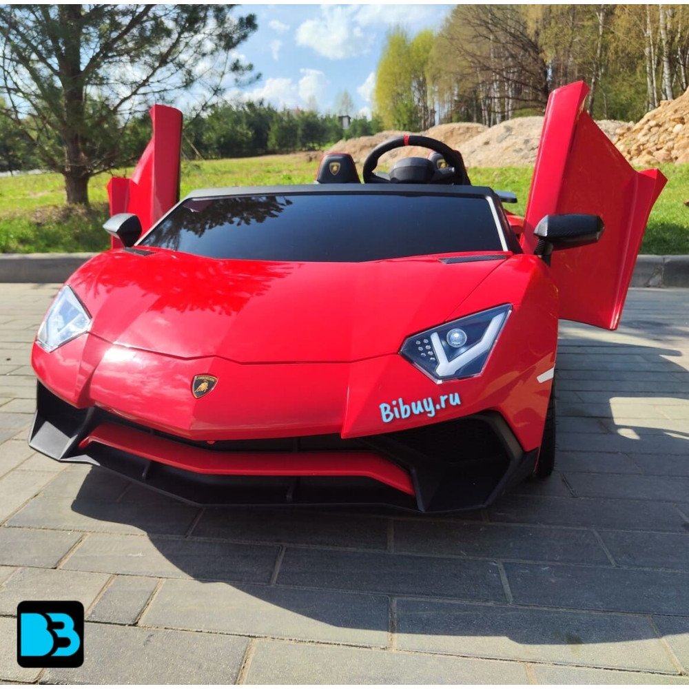 Детская машина Lamborghini Aventador SV (M777MM) красная, максимальная нагрузка 100 кг