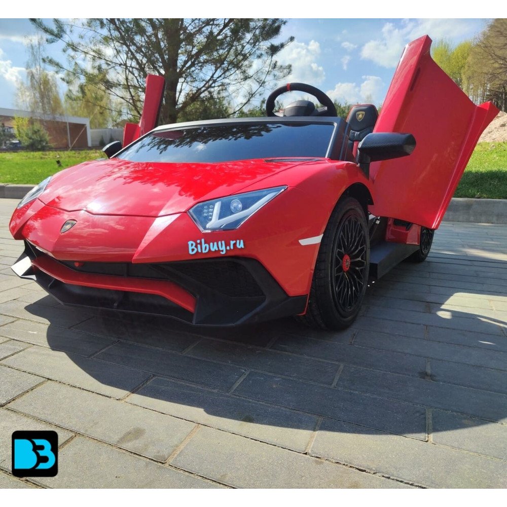 Детская машина Lamborghini Aventador SV (M777MM) красная, максимальная нагрузка 100 кг