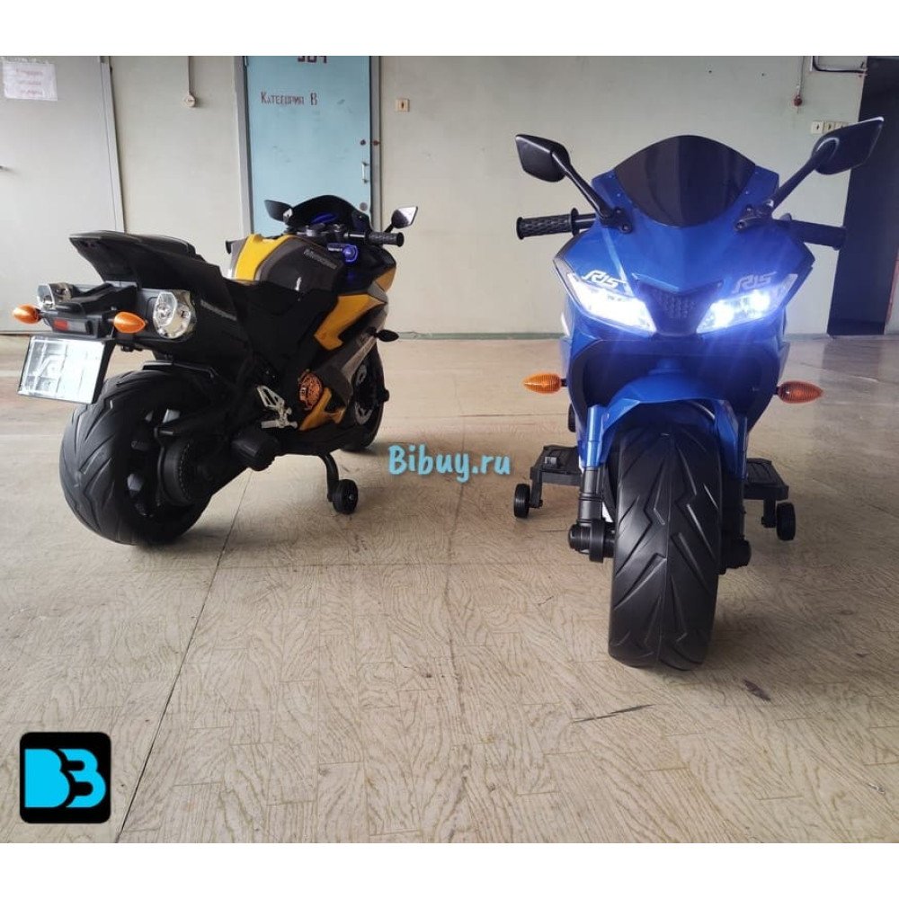 Детский электромобиль мотоцикл Yamaha R15-YELLOW