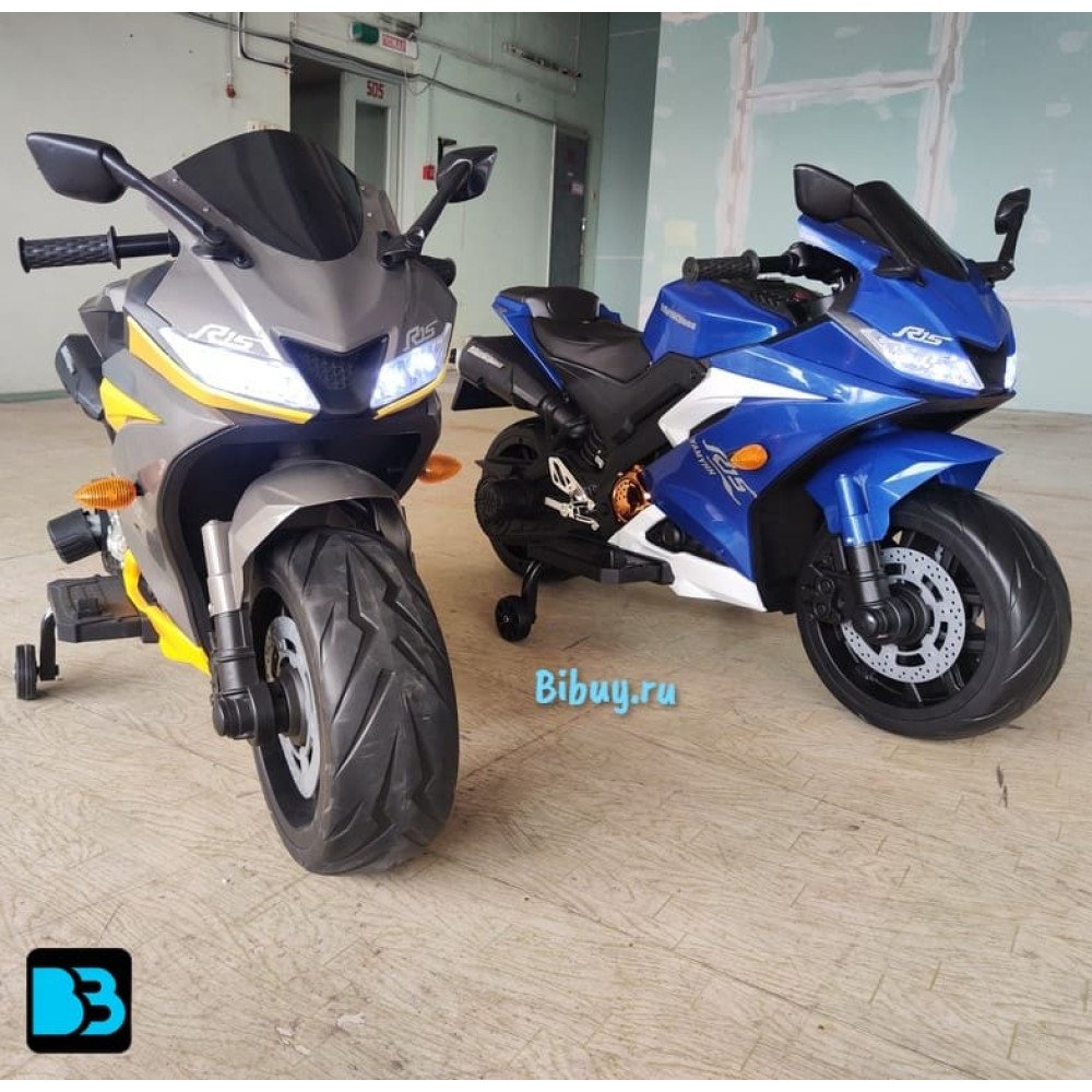 Детский электромобиль мотоцикл Yamaha R15-YELLOW