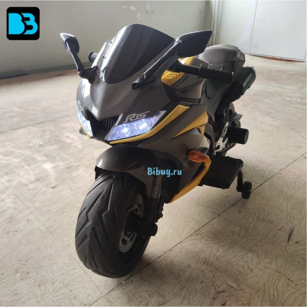 Детский электромобиль мотоцикл Yamaha R15-YELLOW