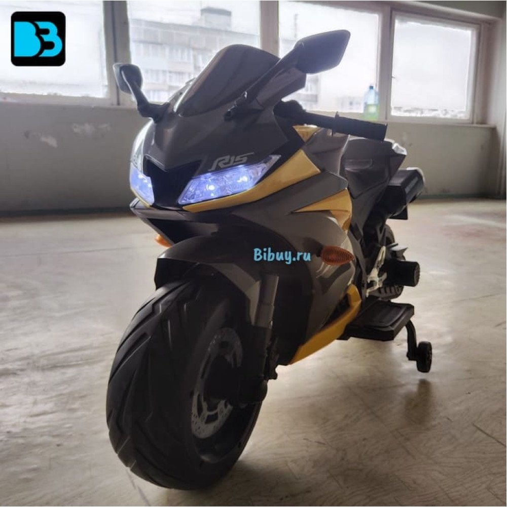Детский электромобиль мотоцикл Yamaha R15-YELLOW