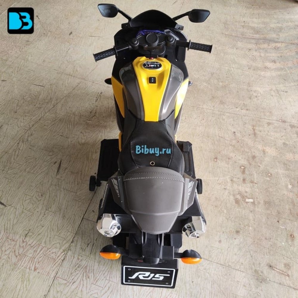 Детский электромобиль мотоцикл Yamaha R15-YELLOW