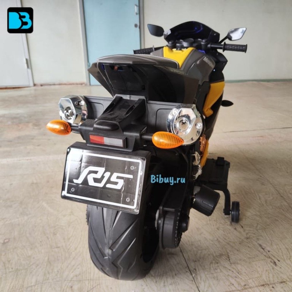 Детский электромобиль мотоцикл Yamaha R15-YELLOW