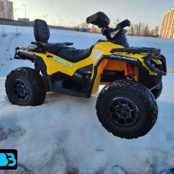 Детский электроквадроцикл BRP Can-Am Outlander (Y888YY) желтый, двухместный