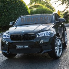 Детский двухместный электромобиль BMW X6M Black 12V - JJ2168 с пультом