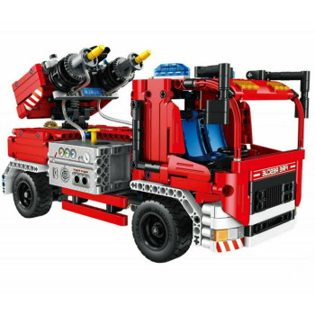 Конструктор QiHui Technic Пожарная машина 2в1 (1288 деталей, стреляет водой, пульт) - QH6805