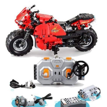 Конструктор радиоуправляемый CADA deTech гоночный мотоцикл (42 см, 2 двигателя, 484 детали) - C51024
