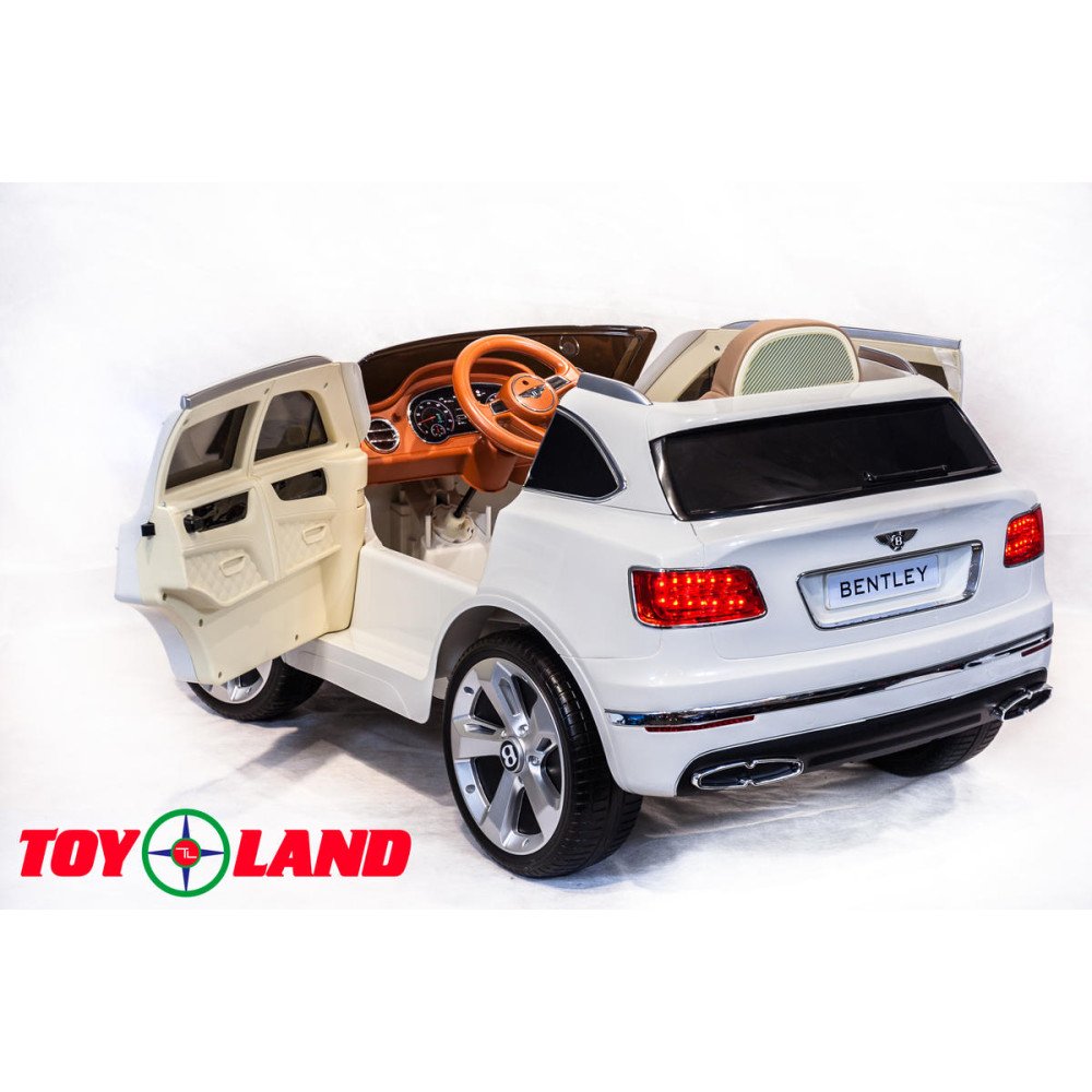 Электромобиль Bentley Bentayga Белый, резиновые колеса, с пультом