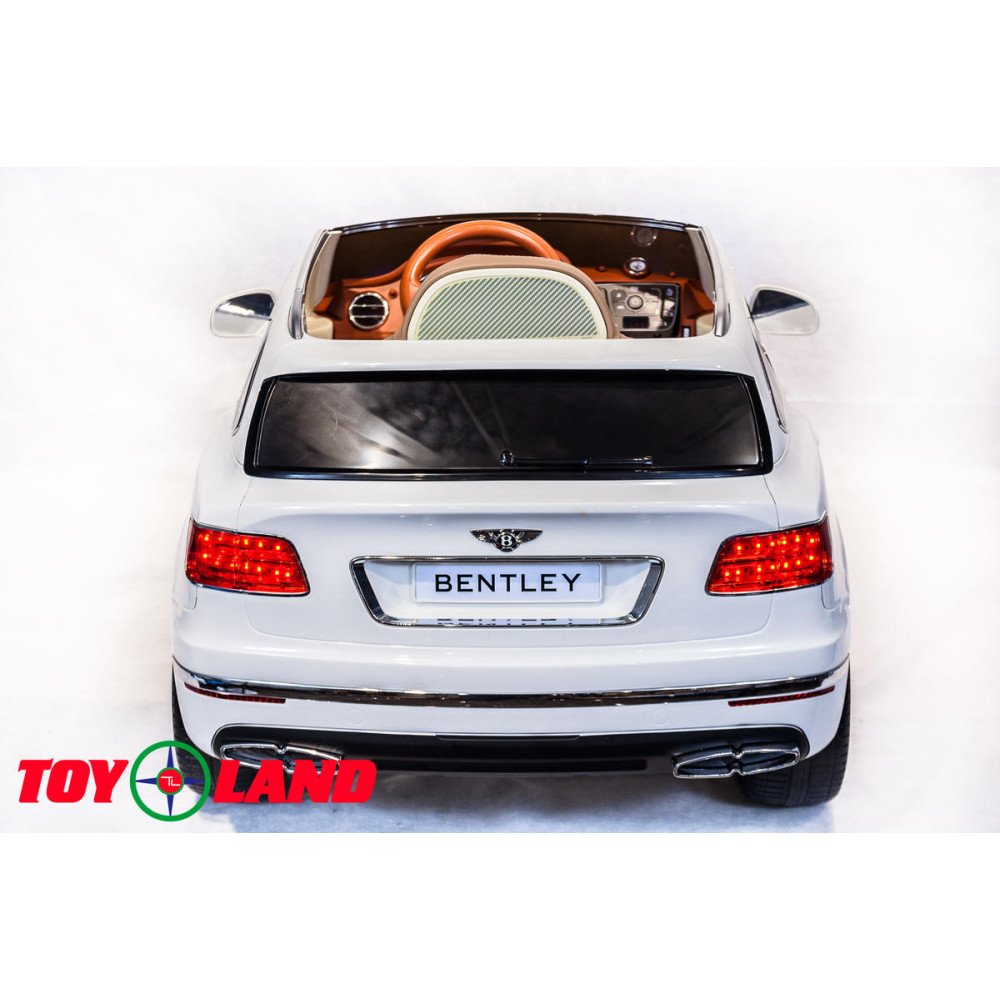 Электромобиль Bentley Bentayga Белый, резиновые колеса, с пультом