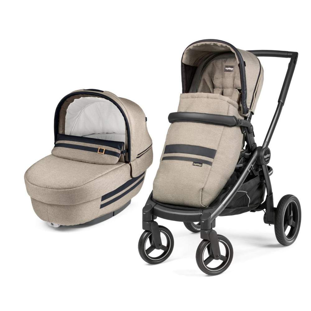 Коляска 3 в 1 Peg-Perego Team Elite i-Size Luxe Ecru