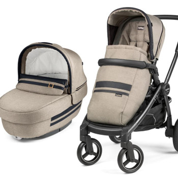 Коляска 2 в 1 Peg-Perego Team Elite Combo Luxe Ecru