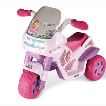 Детский электромотоцикл для девочек Peg-Perego Flower Princess
