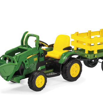 Детская машина трактор Peg-Perego John Deere Ground Loader c прицепом