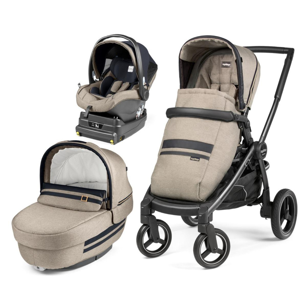 Коляска 3 в 1 Peg-Perego Team Elite i-Size Luxe Ecru